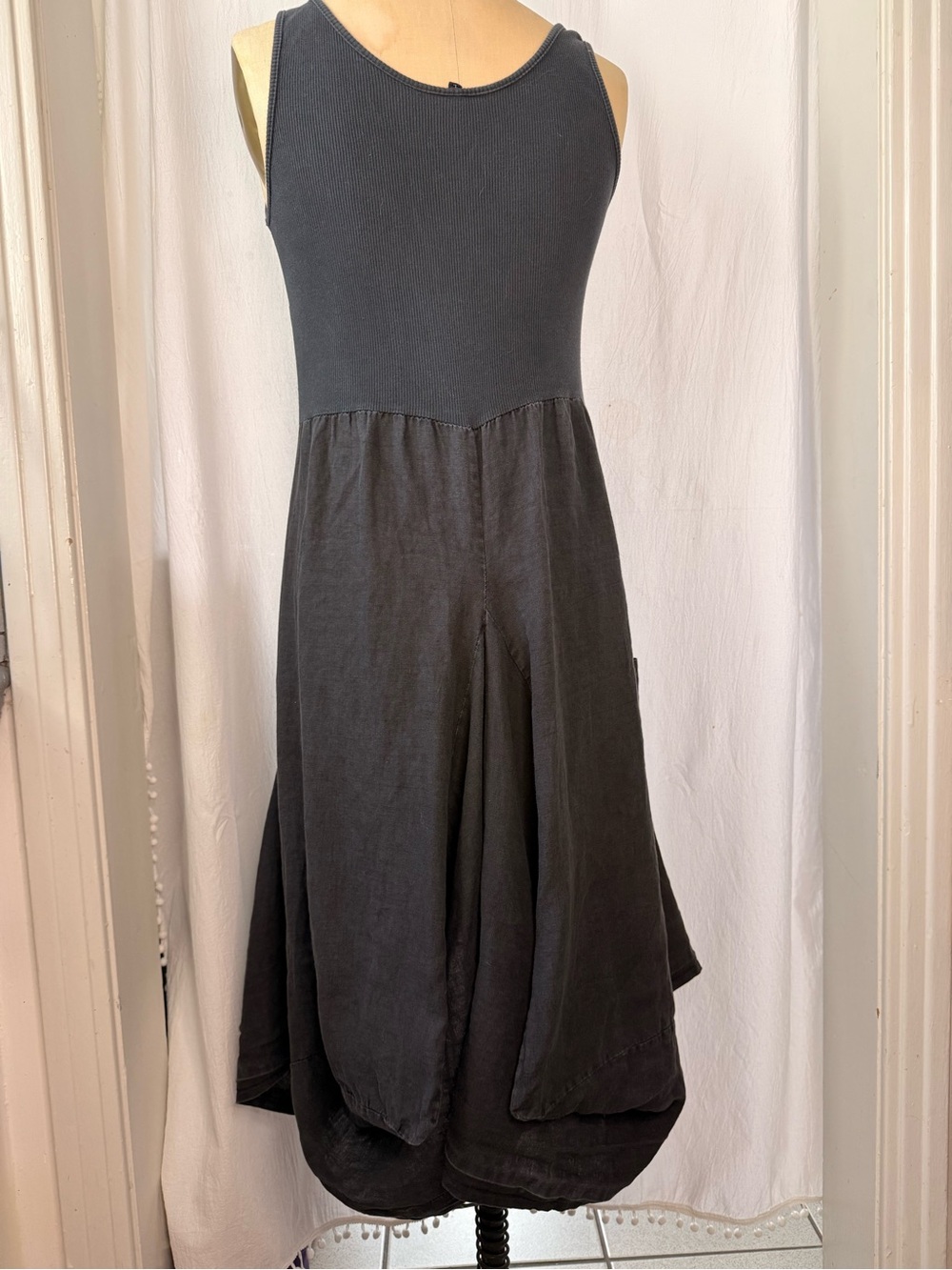 Inizio Italy Linen Magic Midi Dress Lagenlook sz L - Picture 3 of 13